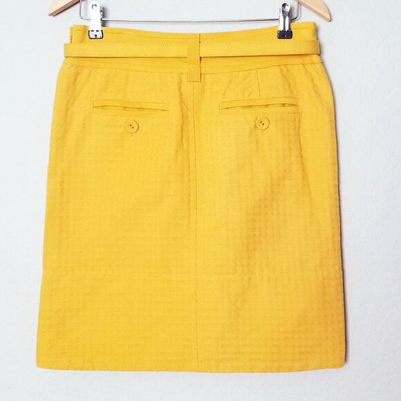Marc by Marc Jacobs Yellow Belted Button Front Cargo Pockets Skirt 8 100% Cotton - Picture 4 of 16